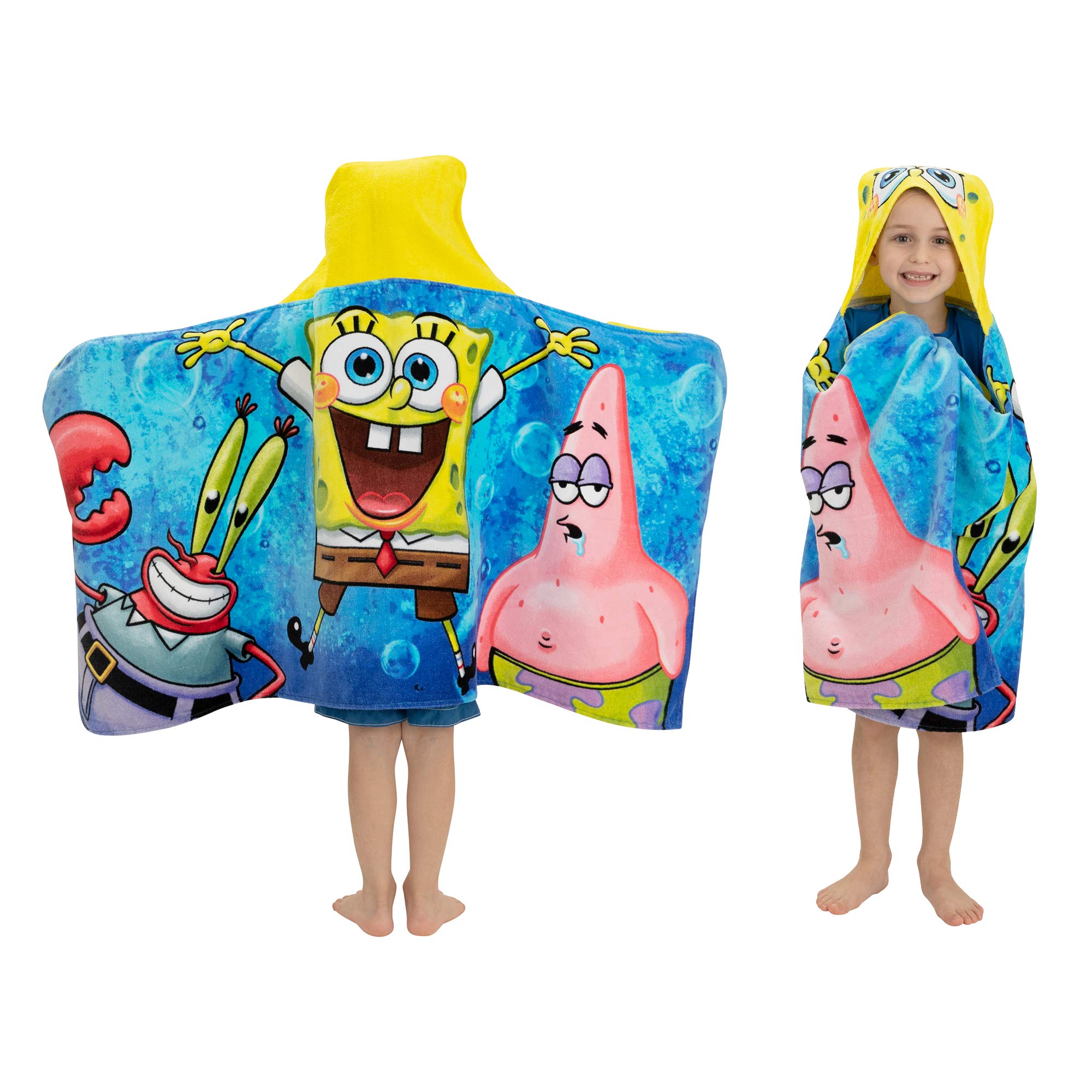 Toalla Con Capucha Franco Kids Para Baño Y Playa, Bob Esponja - Venta Internacional.