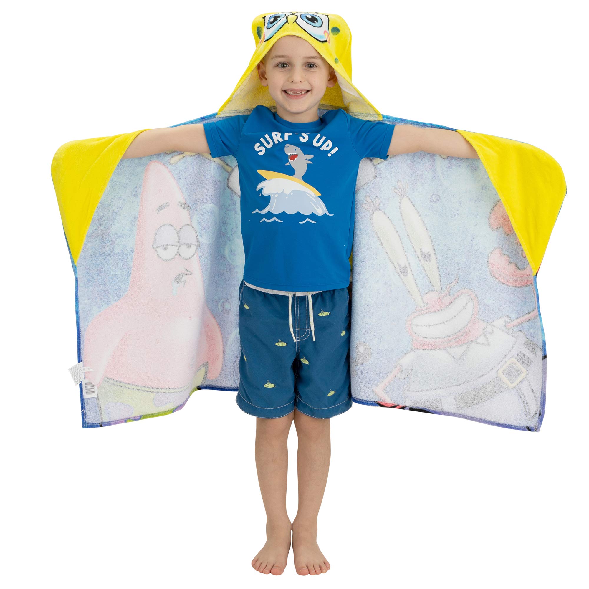 Foto 3 pulgar | Toalla Con Capucha Franco Kids Para Baño Y Playa, Bob Esponja - Venta Internacional.