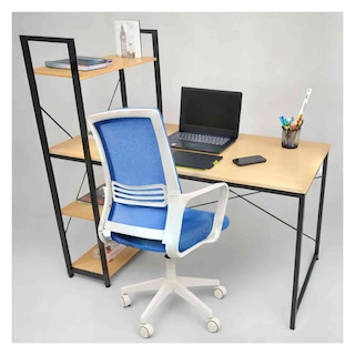 Foto 1 | Set Home Office Escritorio Madera Clara Con Silla Ajustable