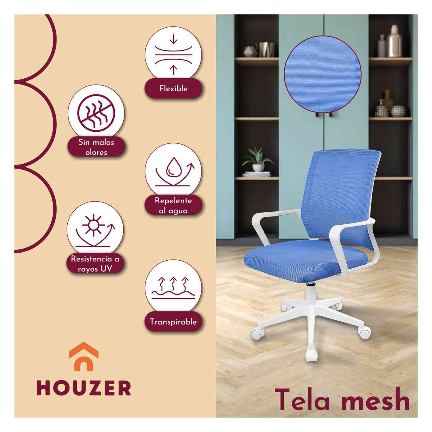 Foto 5 pulgar | Set Home Hoffice Escritorio y Silla Ajustable