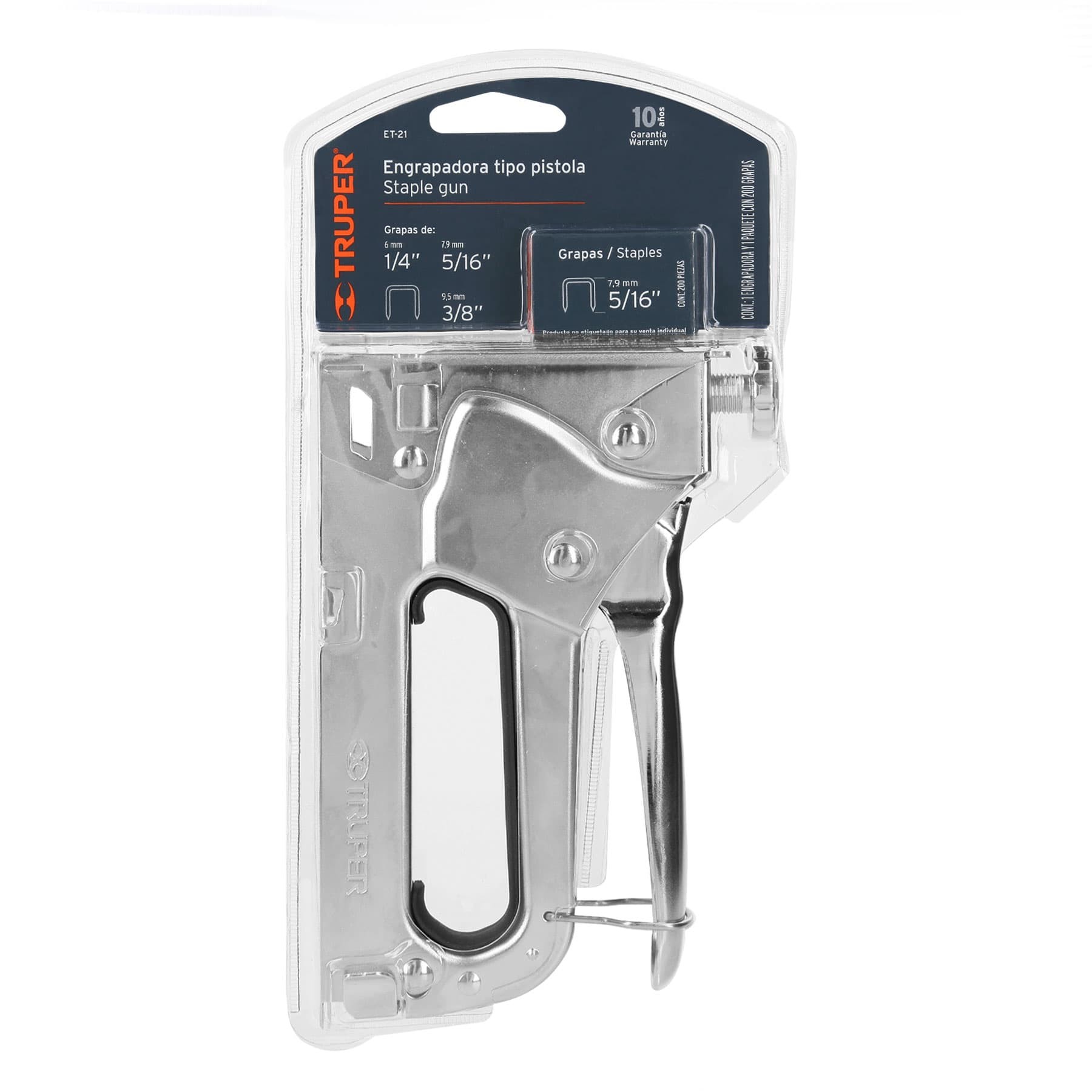 Engrapadora Truper Tipo Pistola para ¼,5/16, 3/8 + 200 Grapas