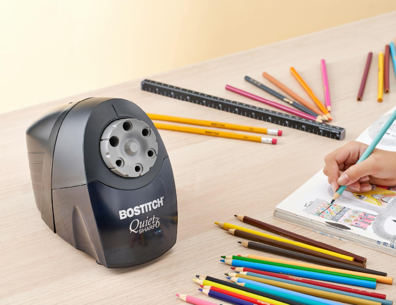 Foto 6 | Sacapuntas Eléctrico Bostitch Office Quietsharp 6 Negro - Venta Internacional.