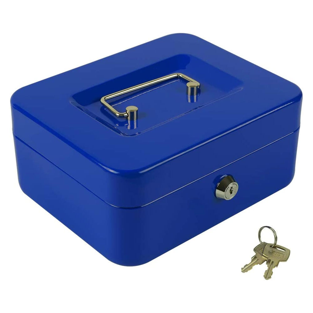 Foto 2 pulgar | Caja Fuerte de Seguridad HappyWare 100142_3 color Azul Metálica para Dinero con Charola y Llaves