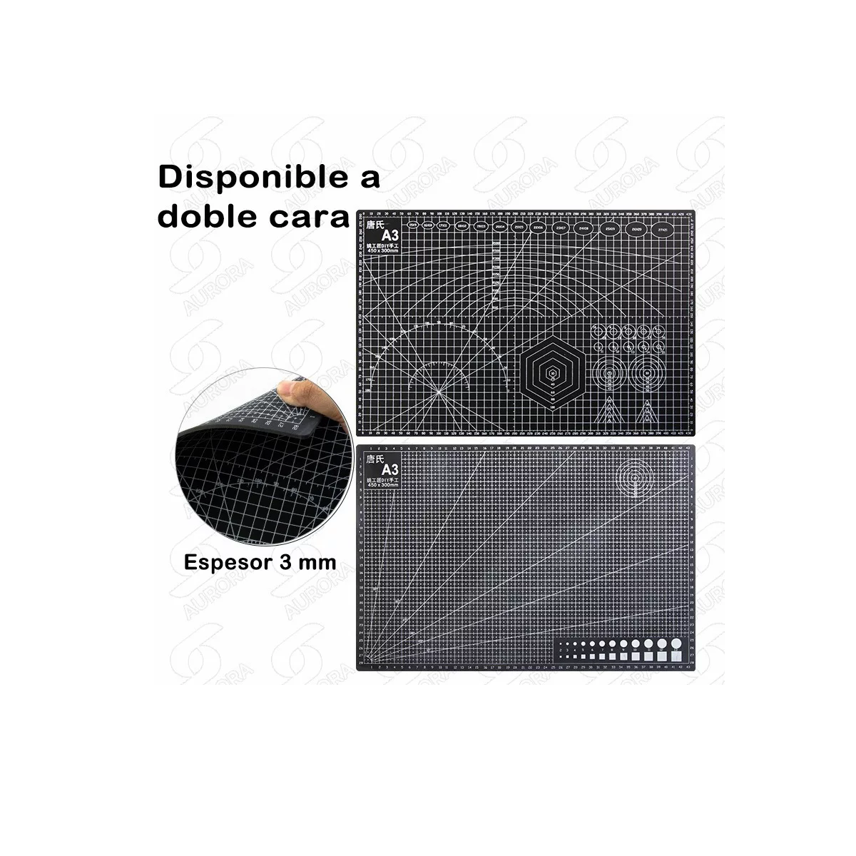 Foto 4 pulgar | Set 11 PZAS Eo Safe Imports Esi-8522 color Negro Tapete para Corte Autorreparable Doble Vista