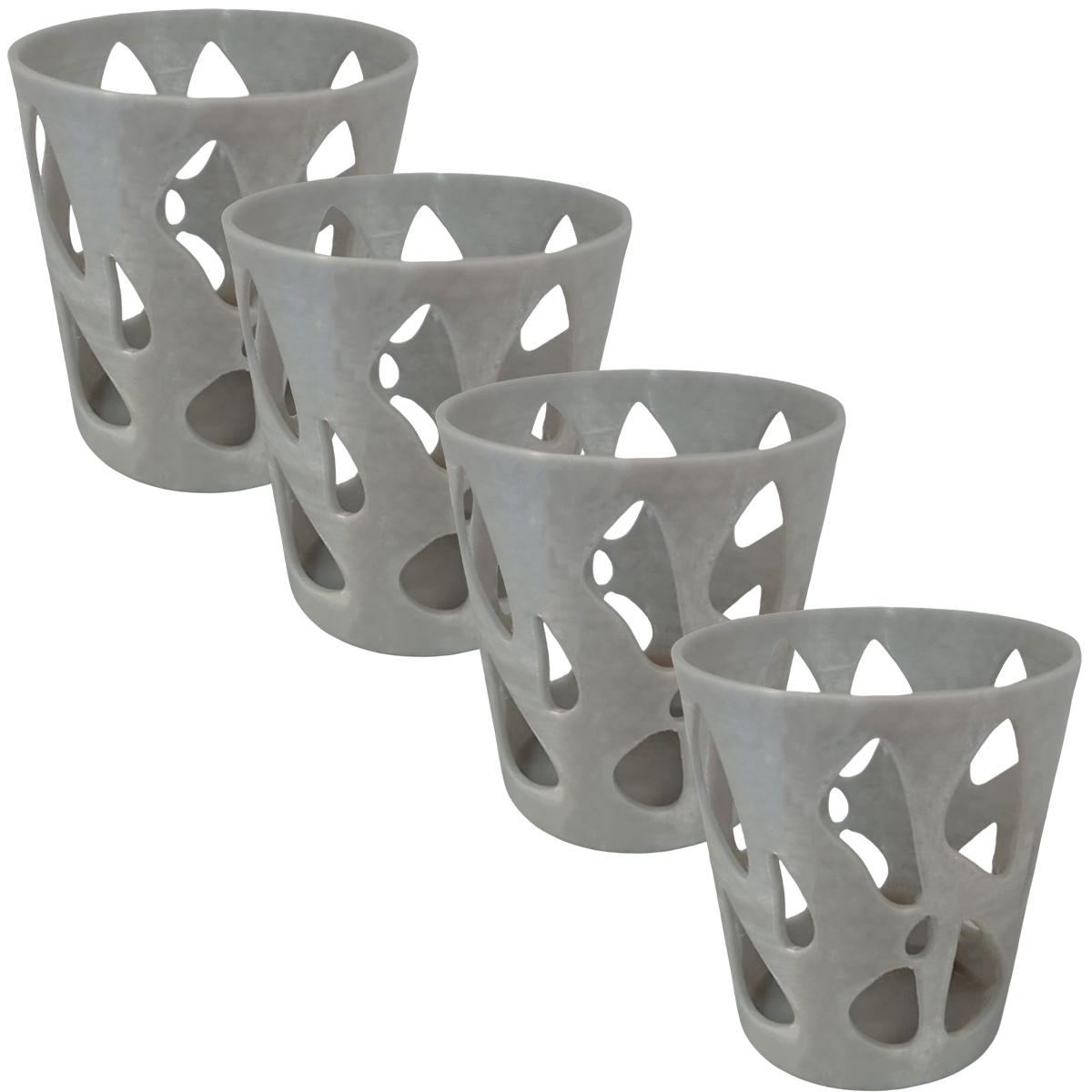 Vaso Organizador de Lápices para Escritorio 4 Piezas Gris