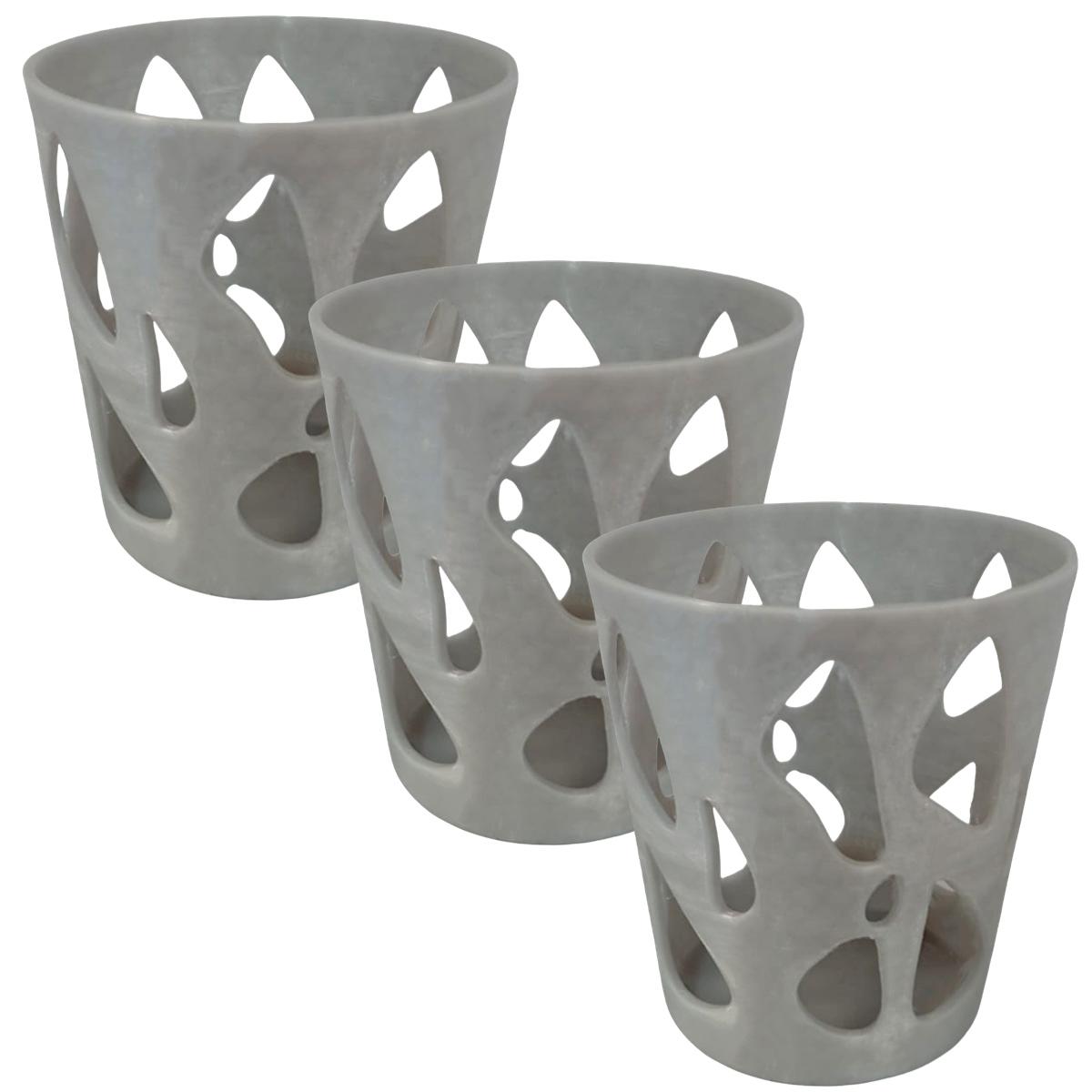 Vaso Organizador de Lápices para Escritorio 3 Piezas Gris