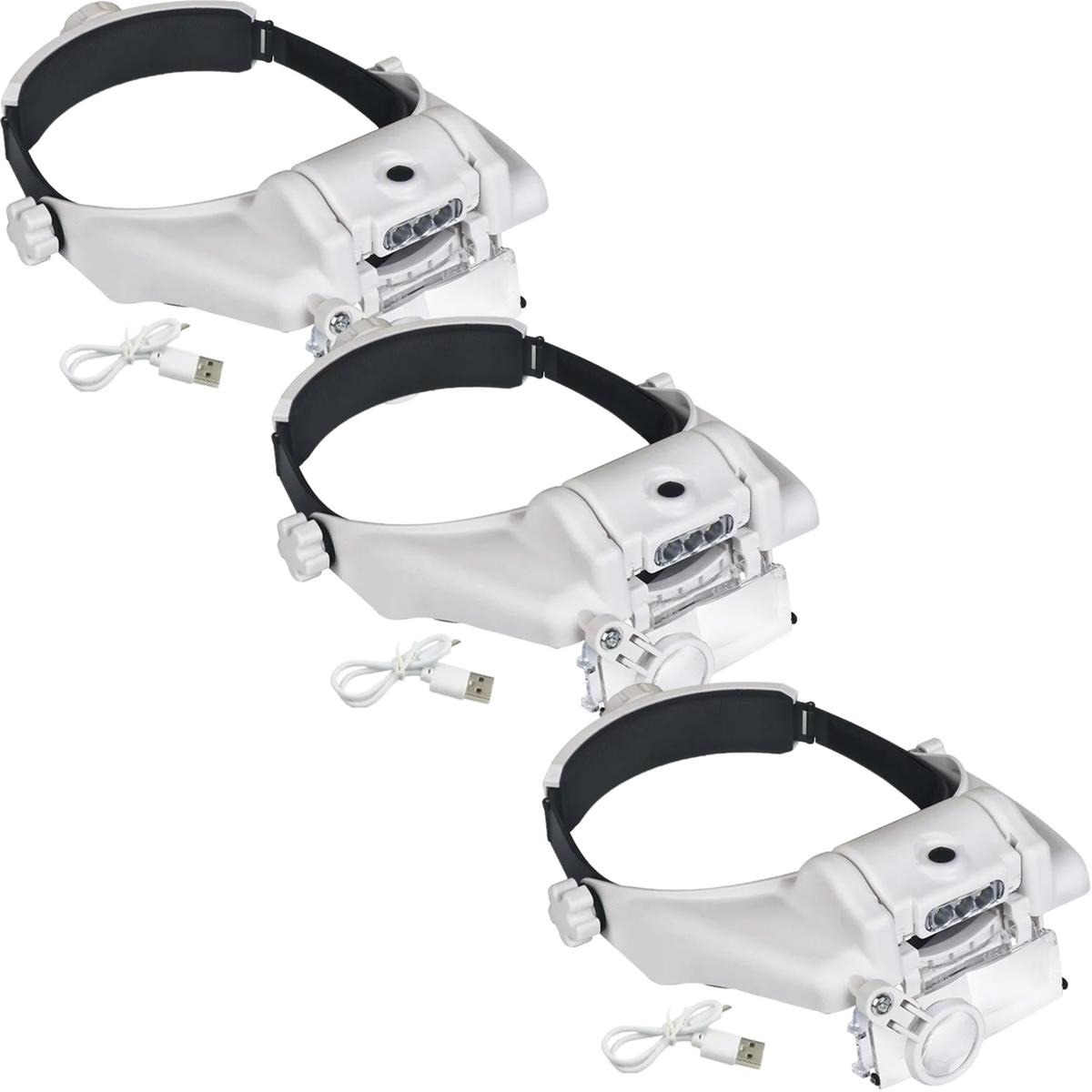 Gafas Aumento con Iluminación Led Ventdepot Mxhly-003 3 Piezas Blanco