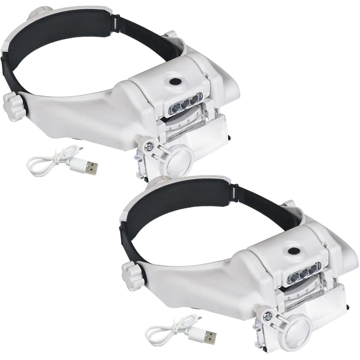 Lupa con Luz Para Gafas Ventdepot Mxhly-002 2 Piezas Blanco