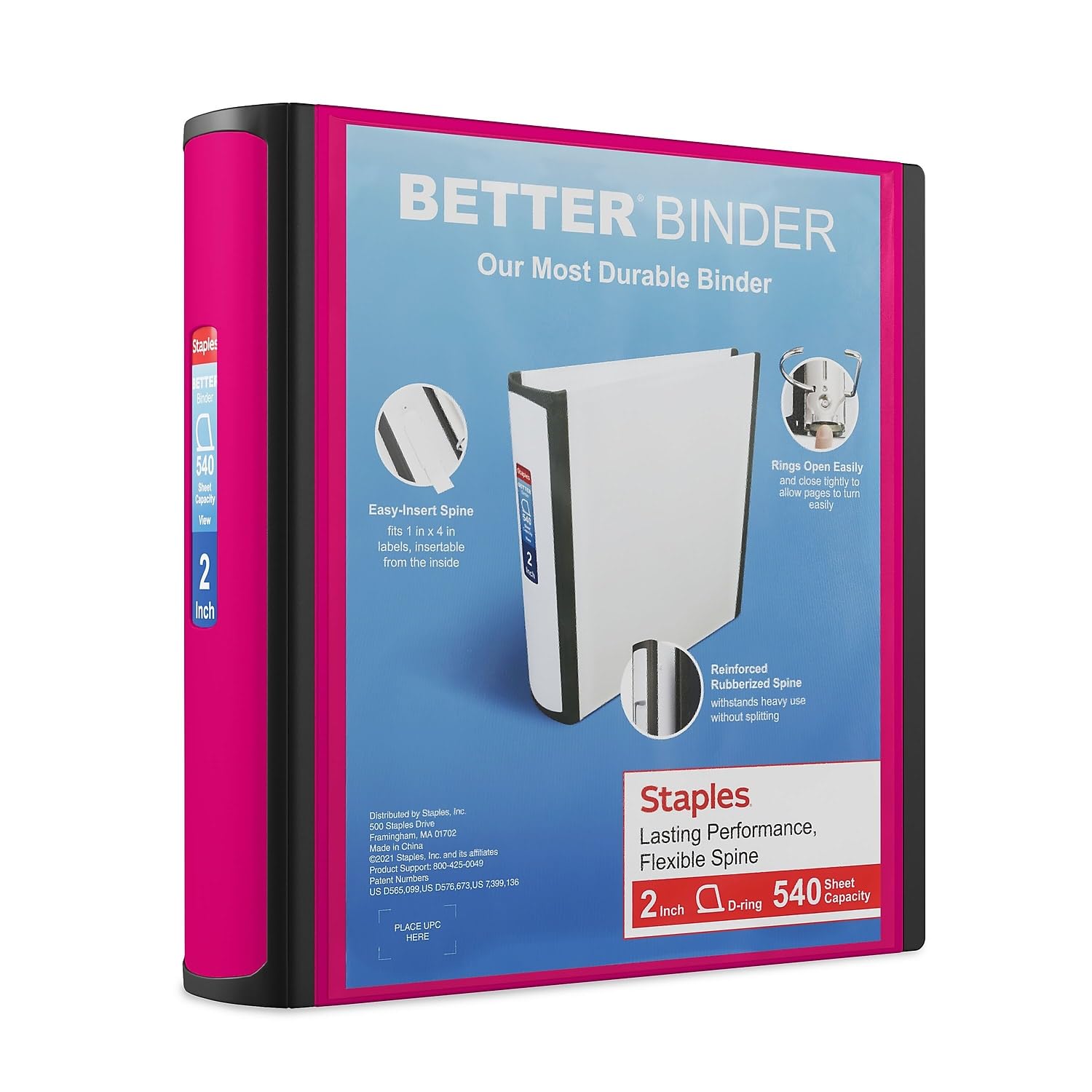 Carpeta Staples Better, 5 Cm, Color Rosa - Venta Internacional.