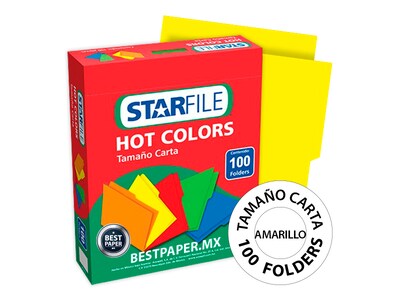 Foto 1 | Folder Hot Colors Carta Amarillo - 100 Piezas