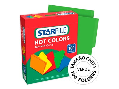 Foto 1 | Folder Hot Colors Carta Verde - 100 Piezas