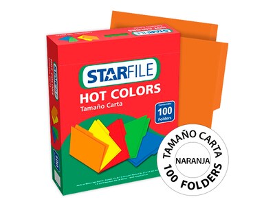 Foto 1 | Folder Hot Colors Carta Naranja - 100 Piezas