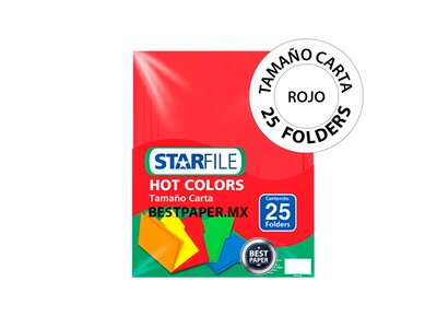 Foto 1 | 25 Folders Hot Colors Carta Rojos