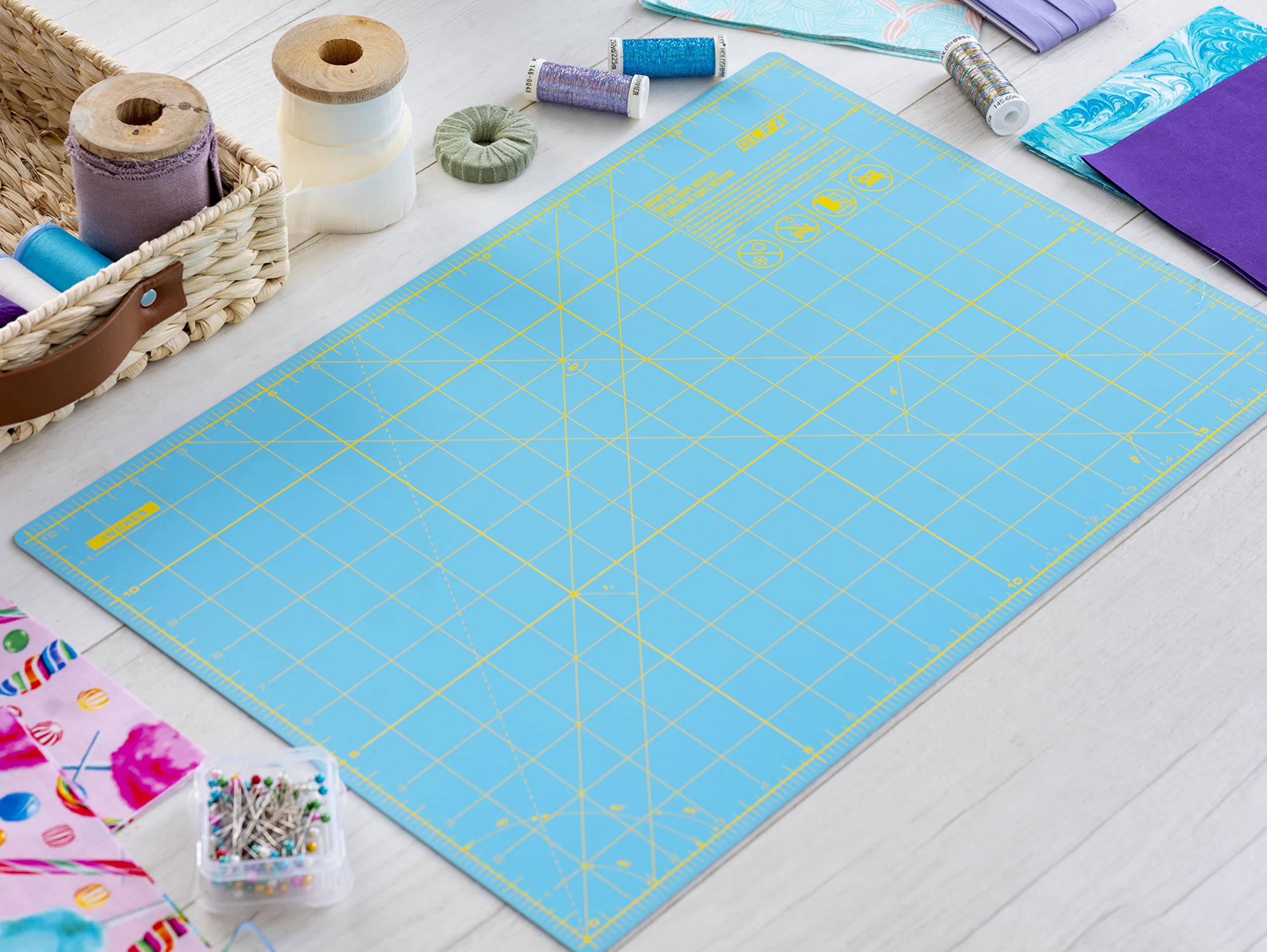 Foto 5 pulgar | Alfombrilla De Corte Olfa, Autocurativa, 30 X 45 Cm, Con Rejilla Para Tela, Color Aguamarina - Venta Internacional.