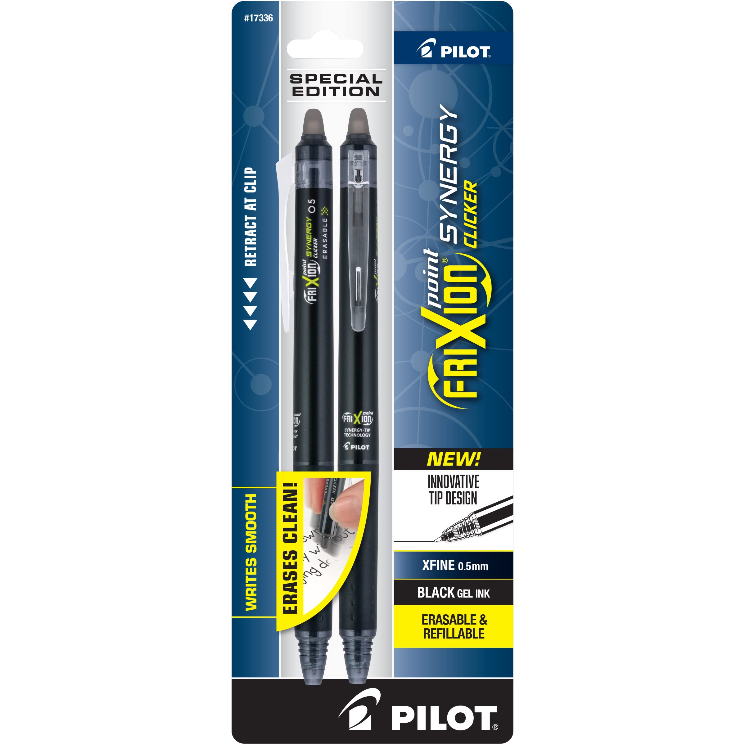 Foto 2 pulgar | Bolígrafos De Gel Pilot Frixion Synergy Clicker De 0,5 Mm, Color Negro, Paquete De 2 - Venta Internacional.