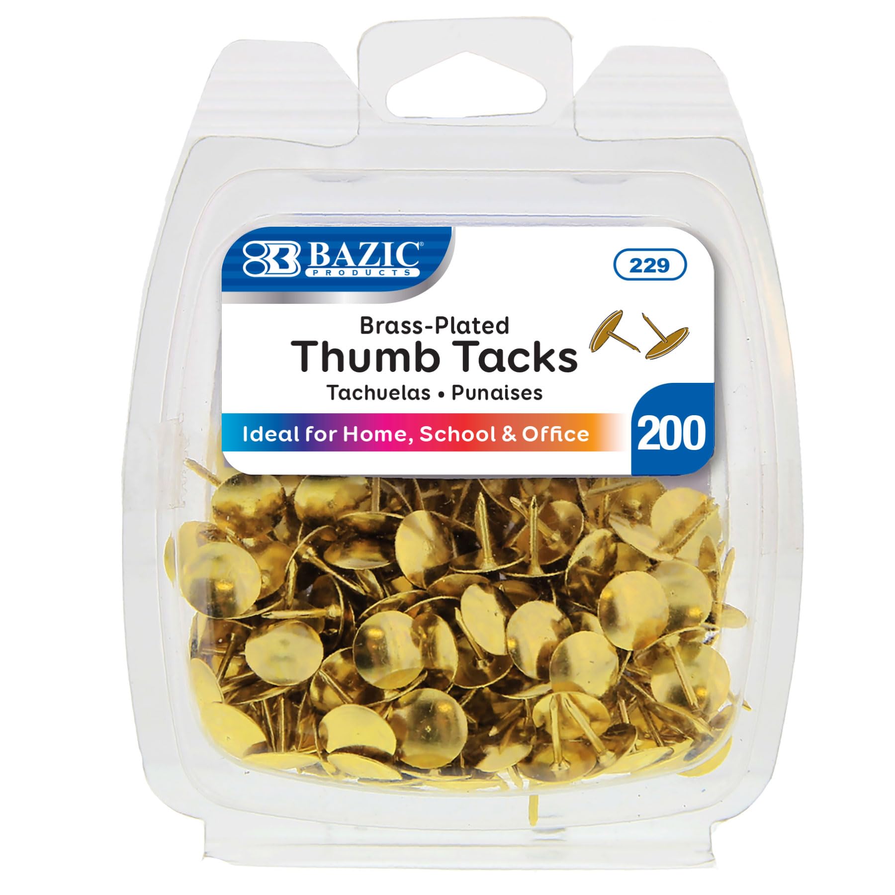 Foto 1 | Push Pins Bazic Gold Metallic Con Cabeza Plana Y Punta De Acero (paquete De 200) - Venta Internacional.