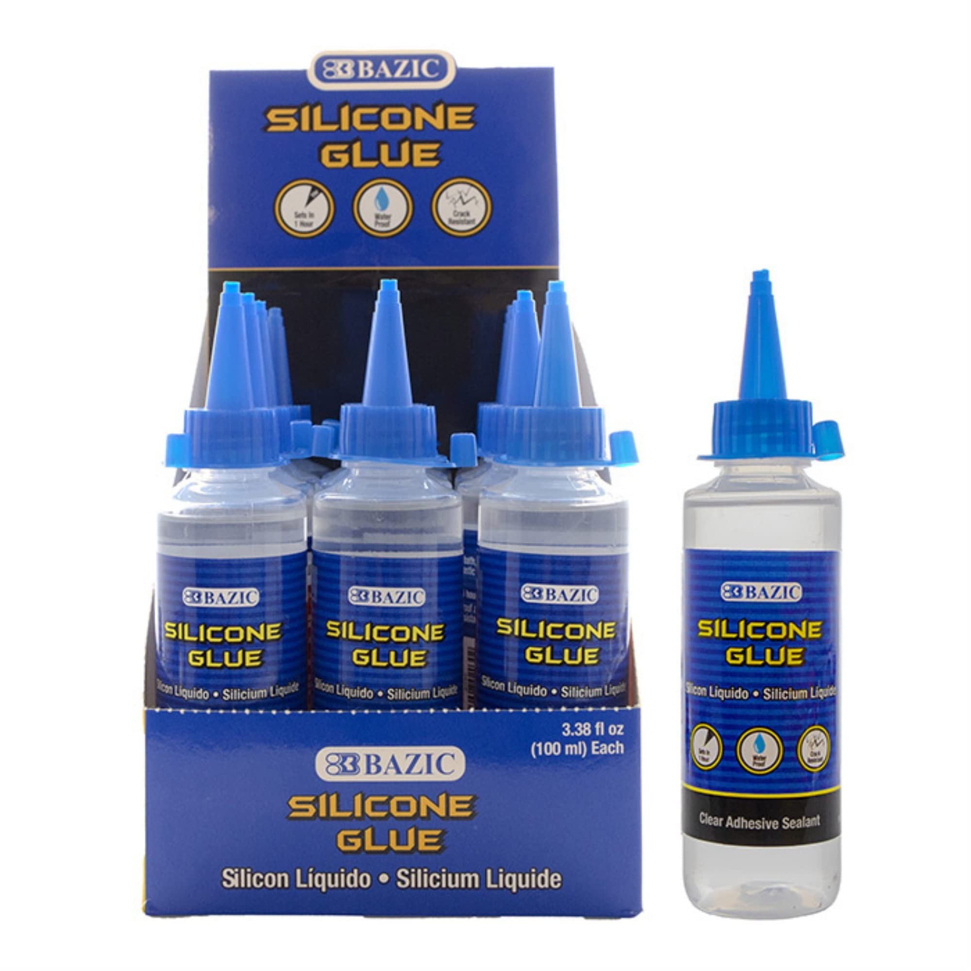 Foto 2 pulgar | Pegamento De Silicona Bazic, Impermeable Y Resistente A Las Grietas, 100 Ml (paquete De 12) - Venta Internacional.