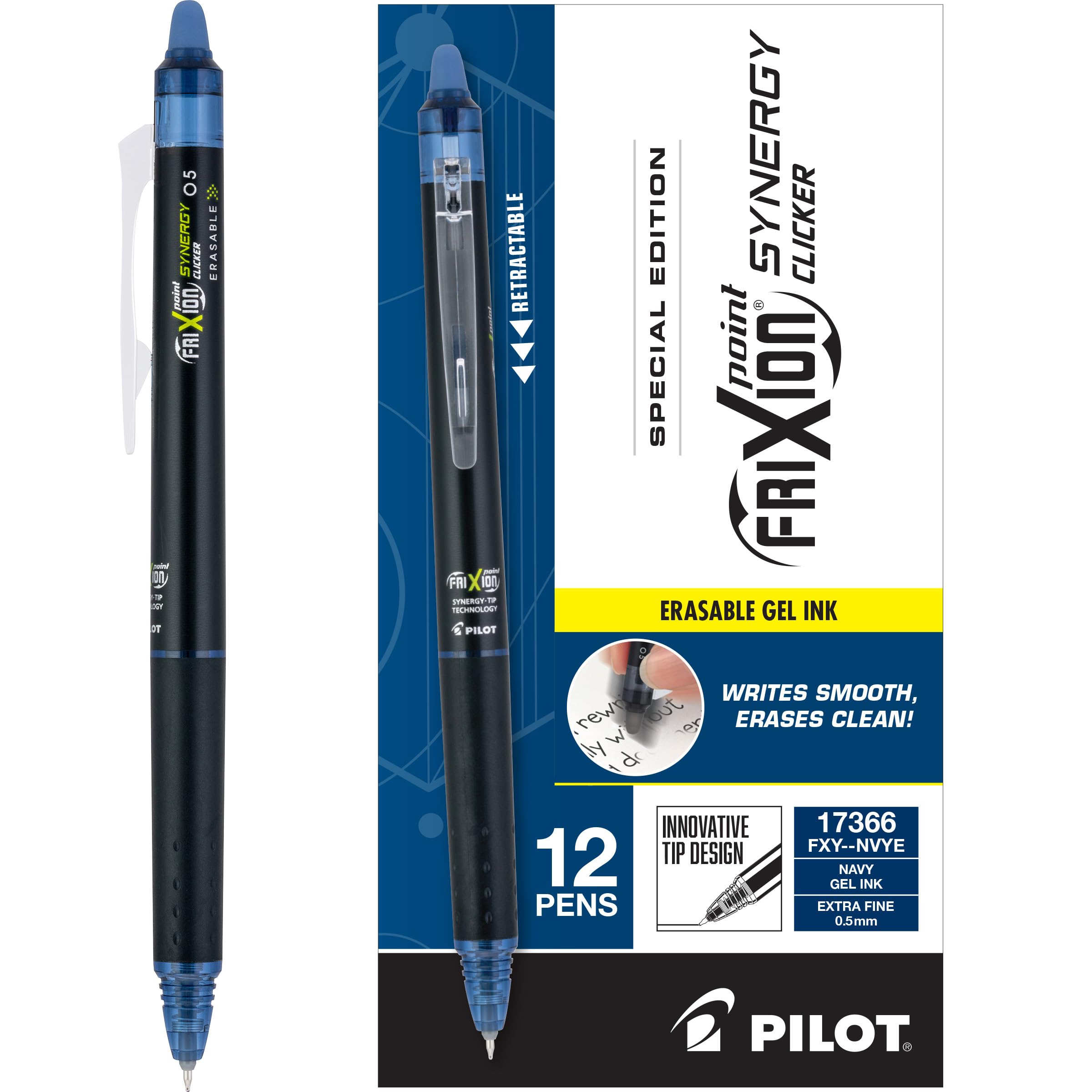 Foto 2 pulgar | Bolígrafos De Tinta De Gel Pilot Frixion Synergy Clicker 0,5 Mm, Paquete De 12 - Venta Internacional.