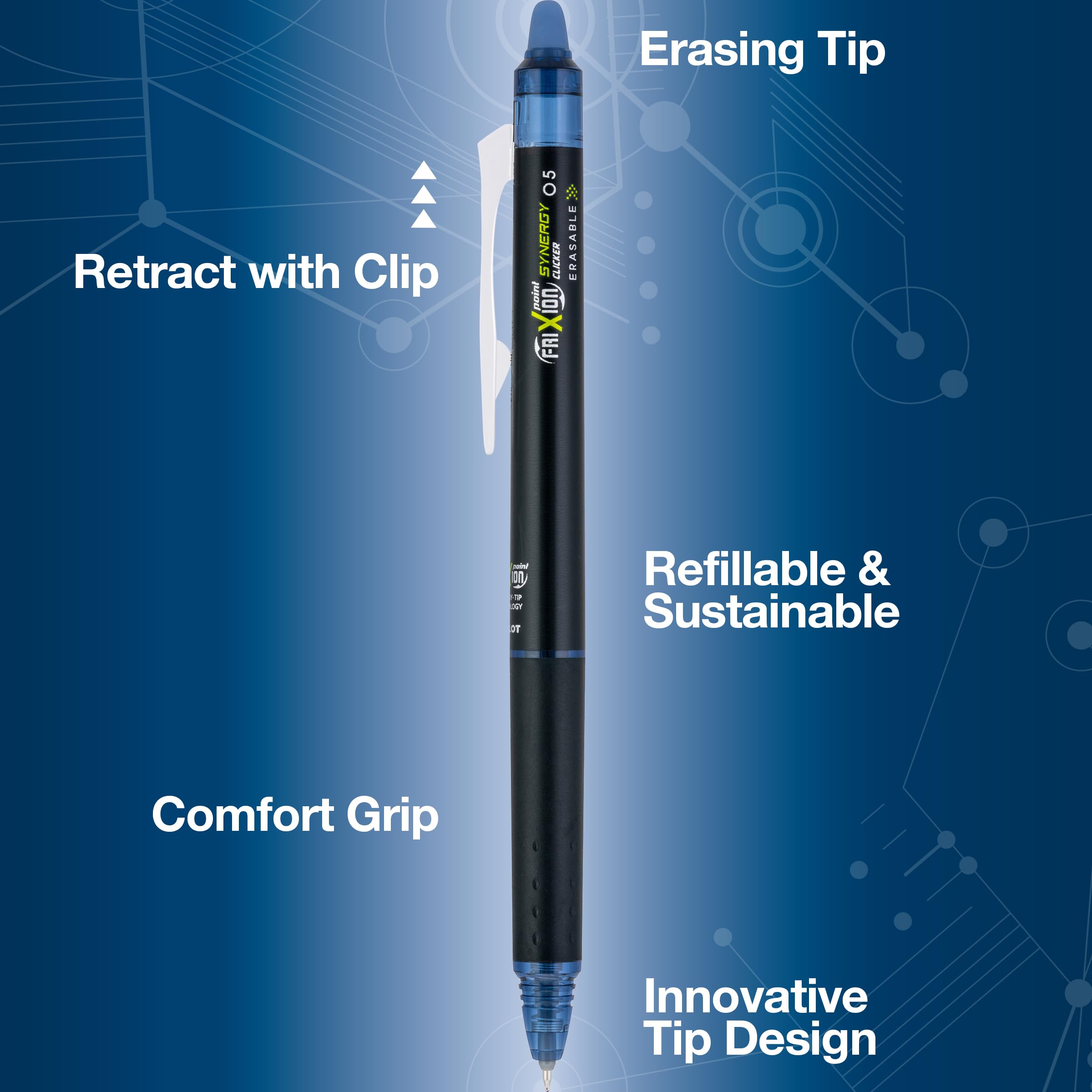 Foto 5 pulgar | Bolígrafos De Tinta De Gel Pilot Frixion Synergy Clicker 0,5 Mm, Paquete De 12 - Venta Internacional.