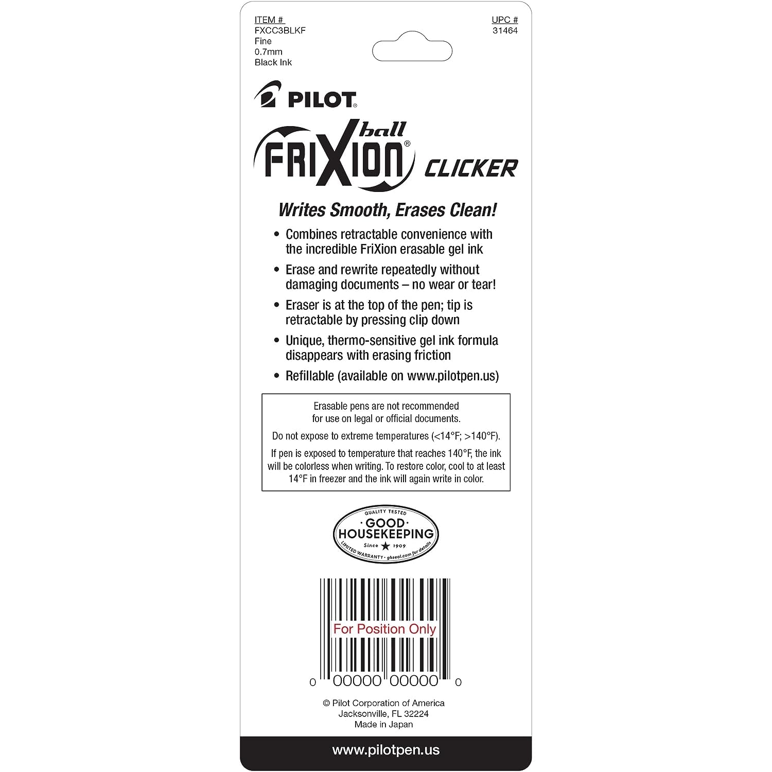 Foto 5 | Bolígrafos De Tinta De Gel Pilot Frixion Clicker Borrables Negros (paquete De 6) - Venta Internacional.