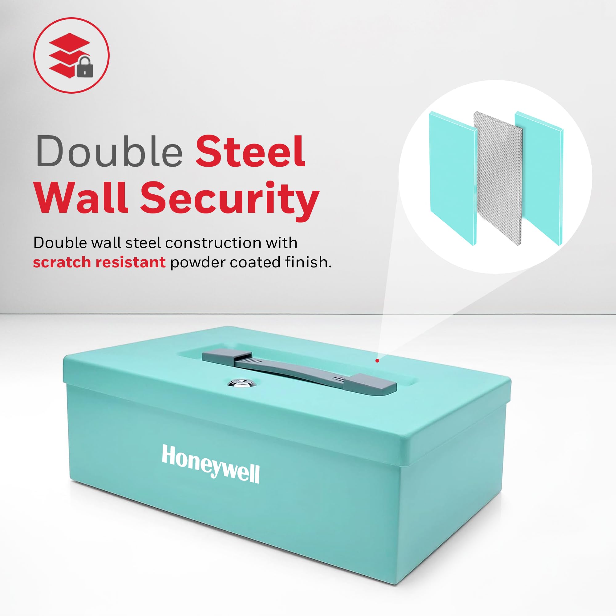 Foto 3 | Caja Fuerte Honeywell 6124tl, Resistente Al Fuego, 0.17 Pies Cúbicos, Color Verde Azulado - Venta Internacional.