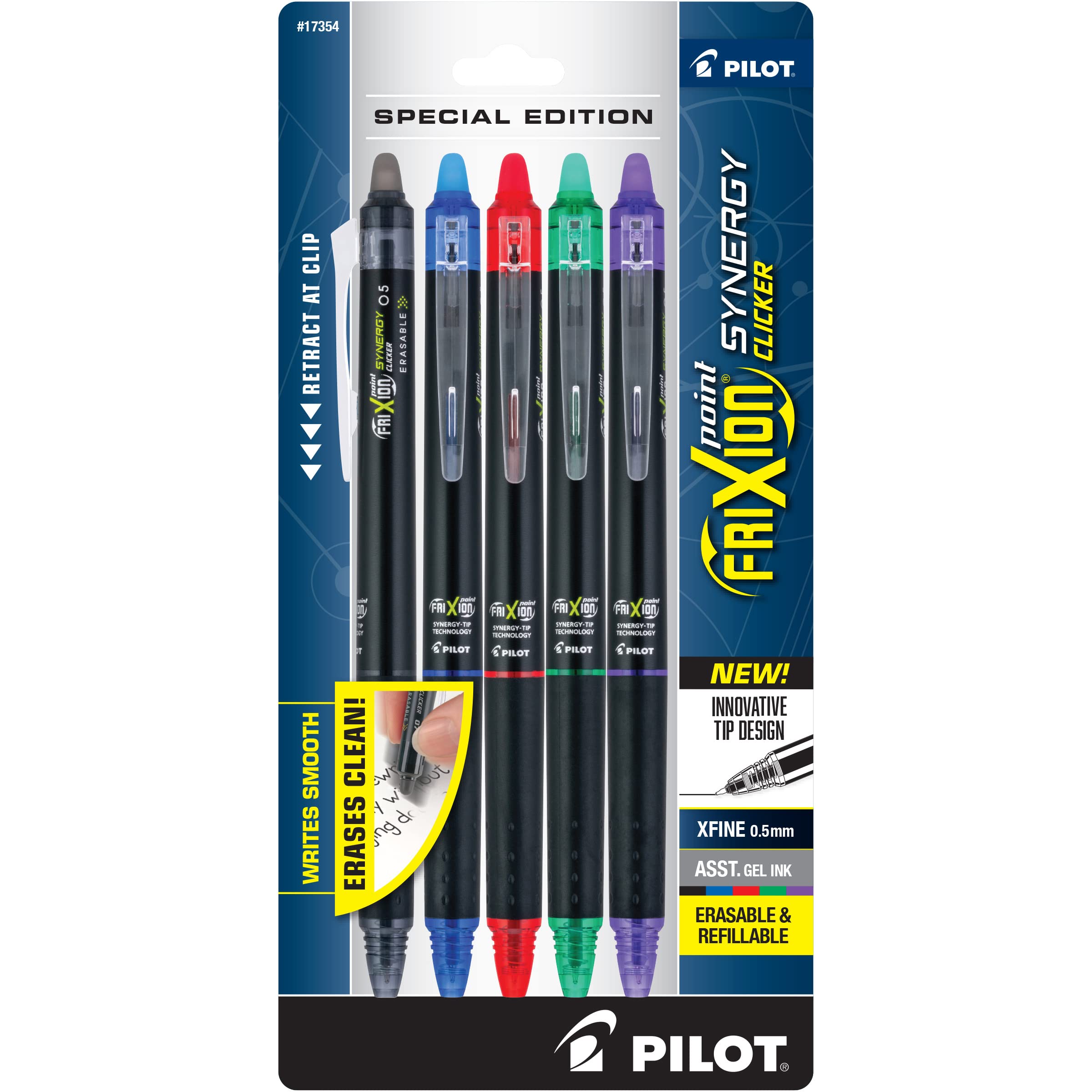 Foto 1 | Bolígrafos De Tinta De Gel Pilot Frixion Point Synergy Clicker 0,5 Mm, Paquete De 5 - Venta Internacional.