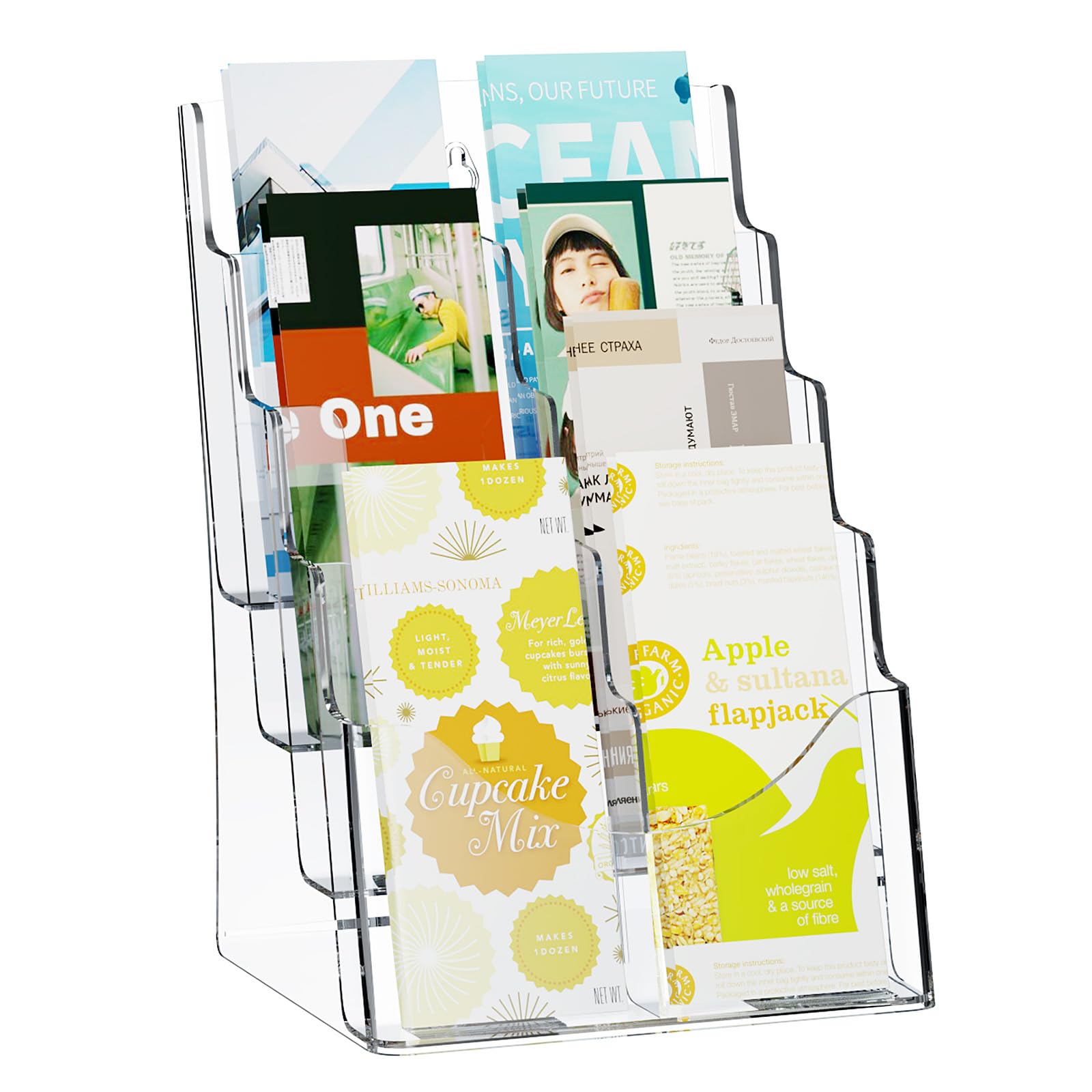 Foto 1 | Soporte Para Folletos Vevor Acrílico De 4 Niveles, Transparente, 21,6 X 27,9 Cm - Venta Internacional.