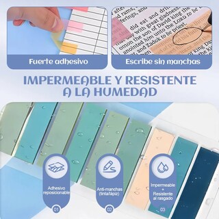 Foto 2 | Notas Adhesivas Transparentes De Índice 15 Sets 3000 Piezas