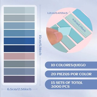 Foto 4 | Notas Adhesivas Transparentes De Índice 15 Sets 3000 Piezas