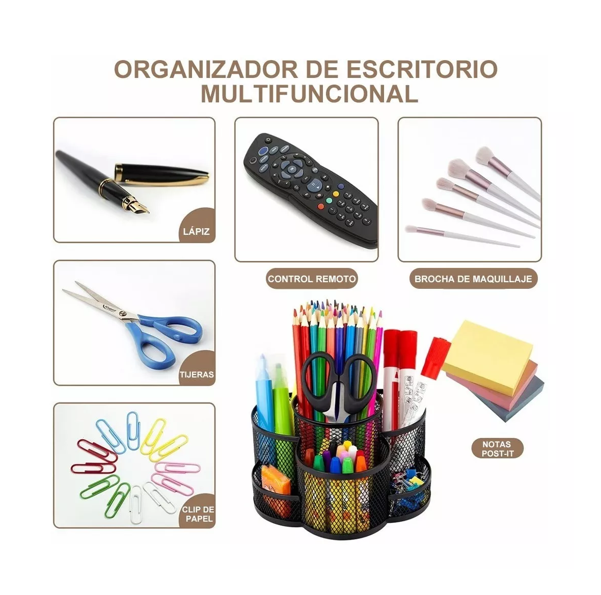 Foto 4 pulgar | Organizador Giratorio de Metal de 360 Grados Belug color Negro