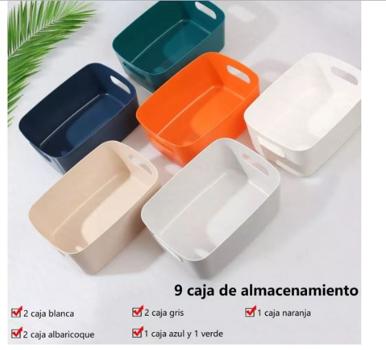 Foto 4 pulgar | Juego de 9 Cajas Organizadoras Multicolor para Escritorio