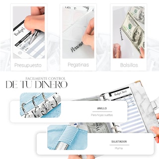 Foto 2 | Carpeta Planificadora A6 Cuaderno Agenda Organizador De Bolsillo Azul