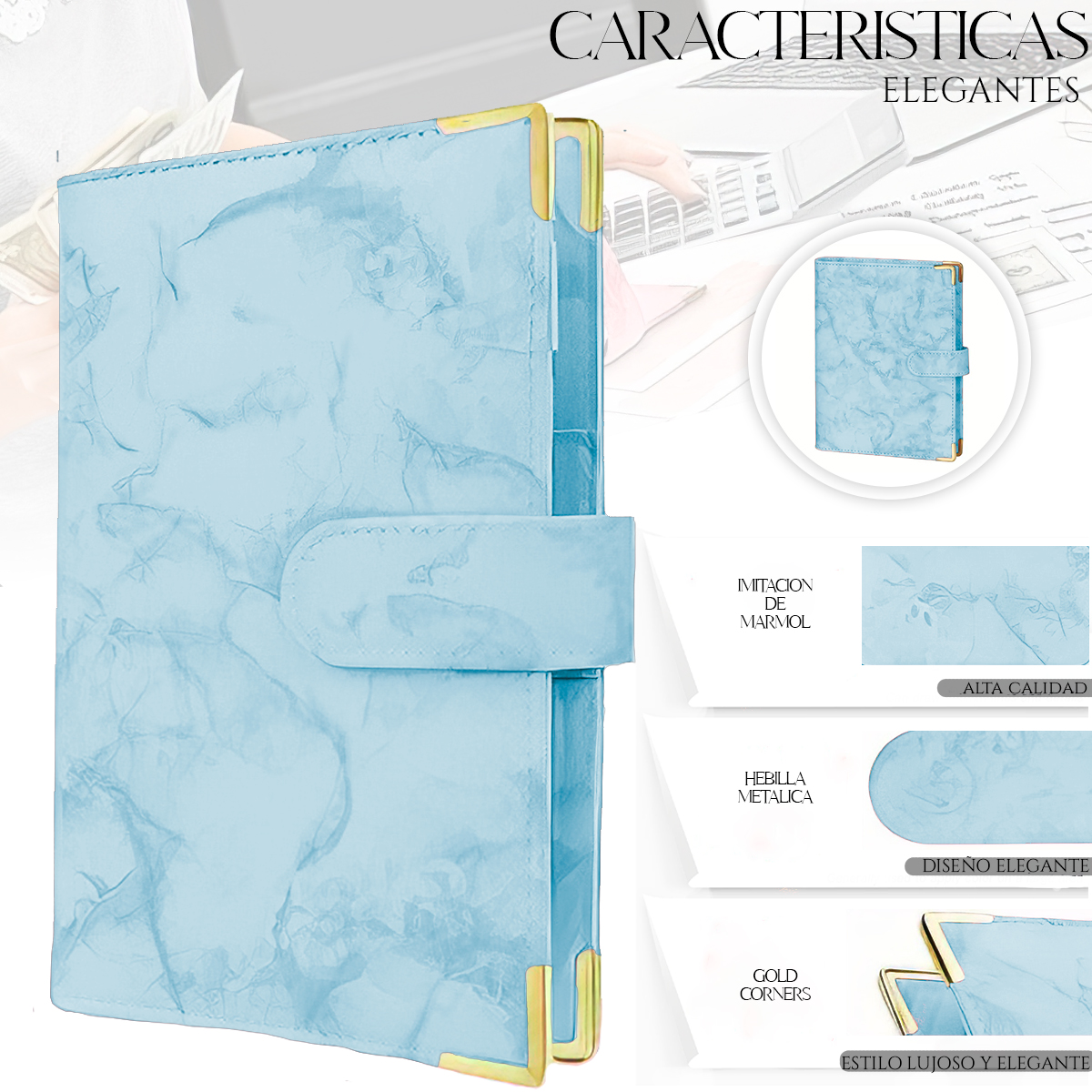 Foto 3 | Carpeta Planificadora A6 Cuaderno Agenda Organizador De Bolsillo Azul