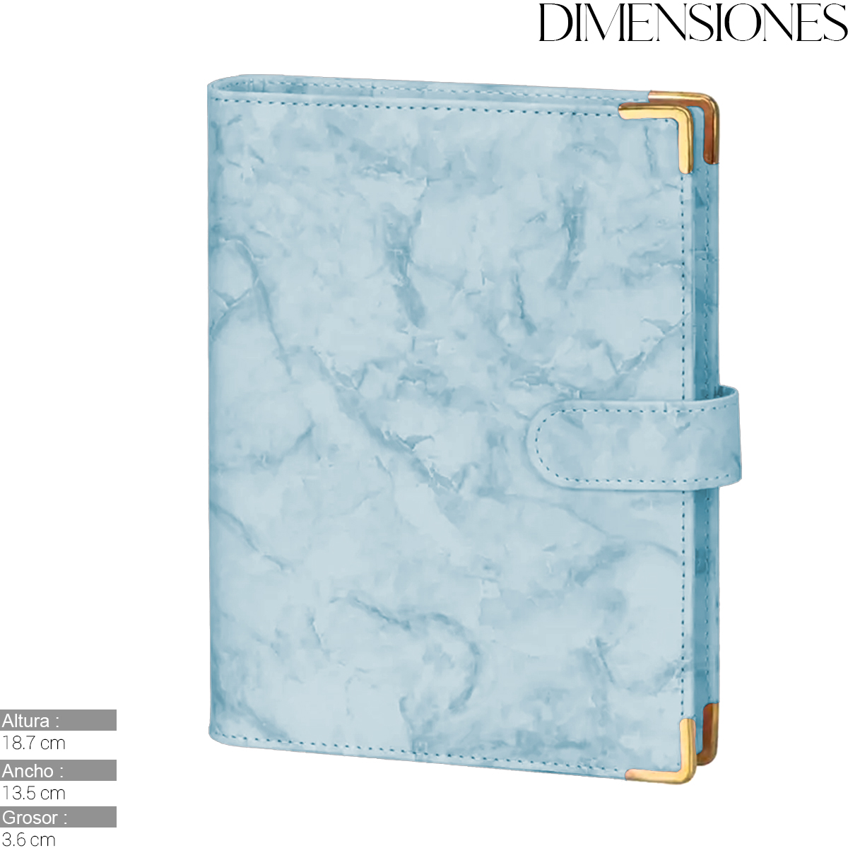 Foto 5 pulgar | Carpeta Planificadora A6 Cuaderno Agenda Organizador De Bolsillo Azul