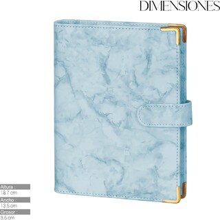 Foto 4 | Carpeta Planificadora A6 Cuaderno Agenda Organizador De Bolsillo Azul