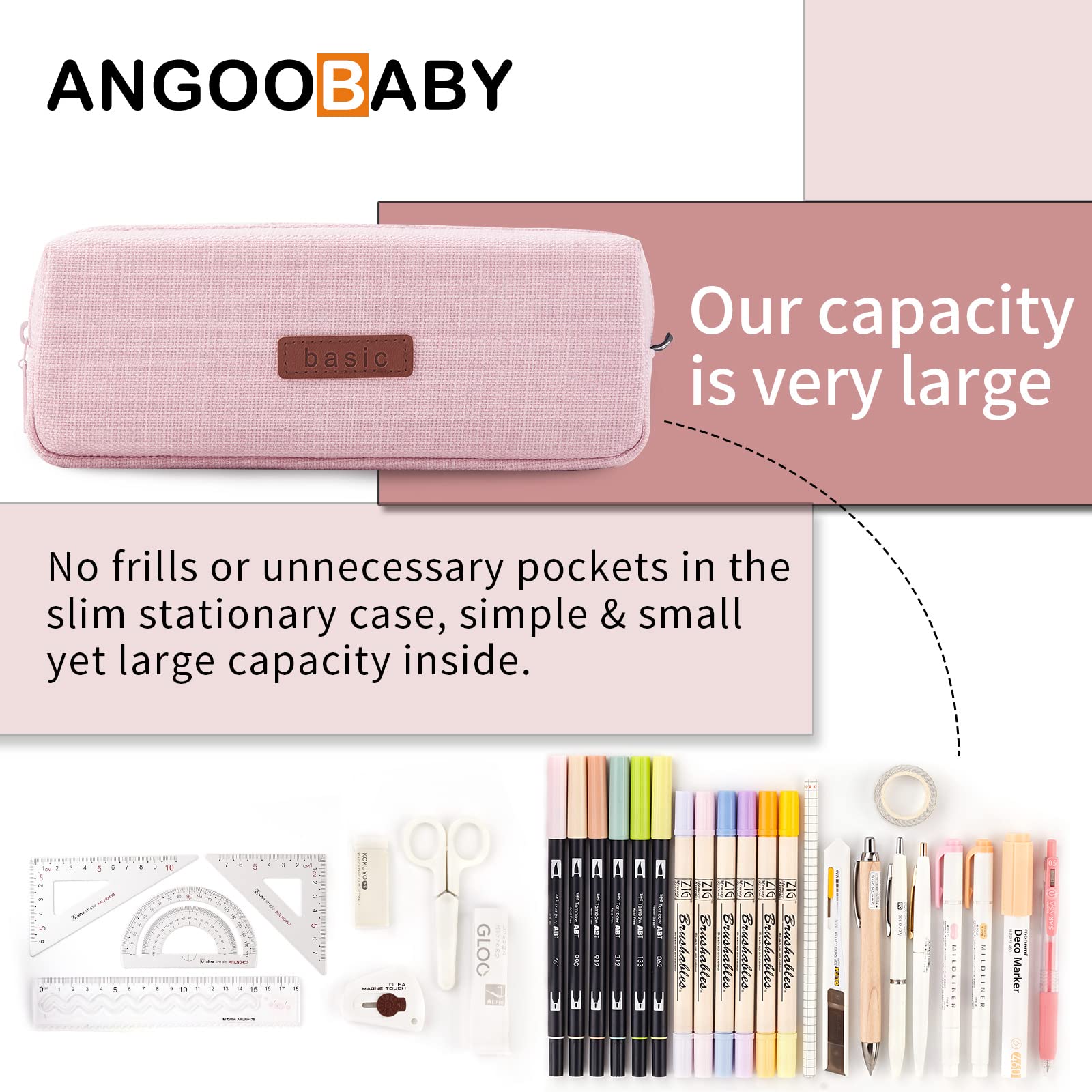 Foto 3 pulgar | Estuche para Lápices Angoobaby Rosa - Venta Internacional