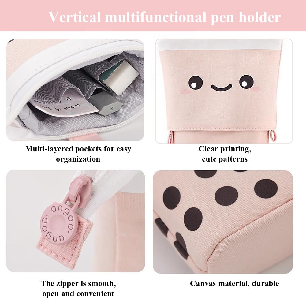 Foto 4 pulgar | Estuche para Lápices KPX Boba Cute Rosa 1 Pieza - Venta Internacional