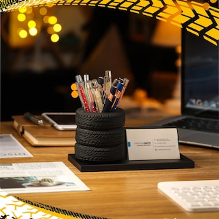 Foto 4 | Set de Papelería Eersida Con Forma De Neumático Soporte Para Bolígrafos y Tarjetas De Presentación - Venta Internaci
