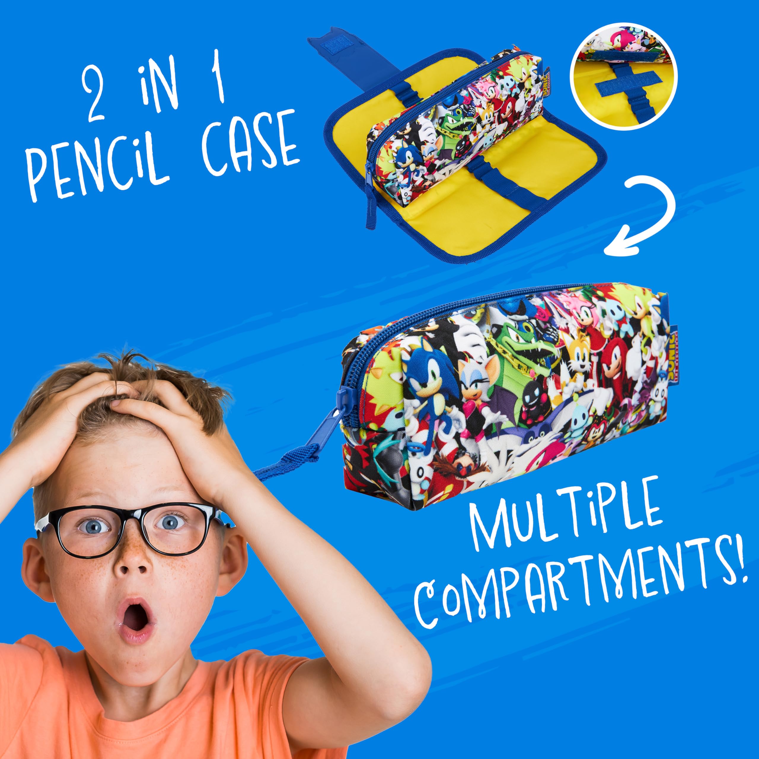 Foto 6 pulgar | Estuche Para Lápices Sonic The Hedgehog 2 En 1 Para Niños Con Compartimentos - Venta Internacional.