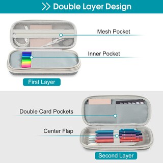 Foto 2 | Estuche Para Lápices Procase De 2 Capas De Eva Con Cierre, Color Gris - Venta Internacional.