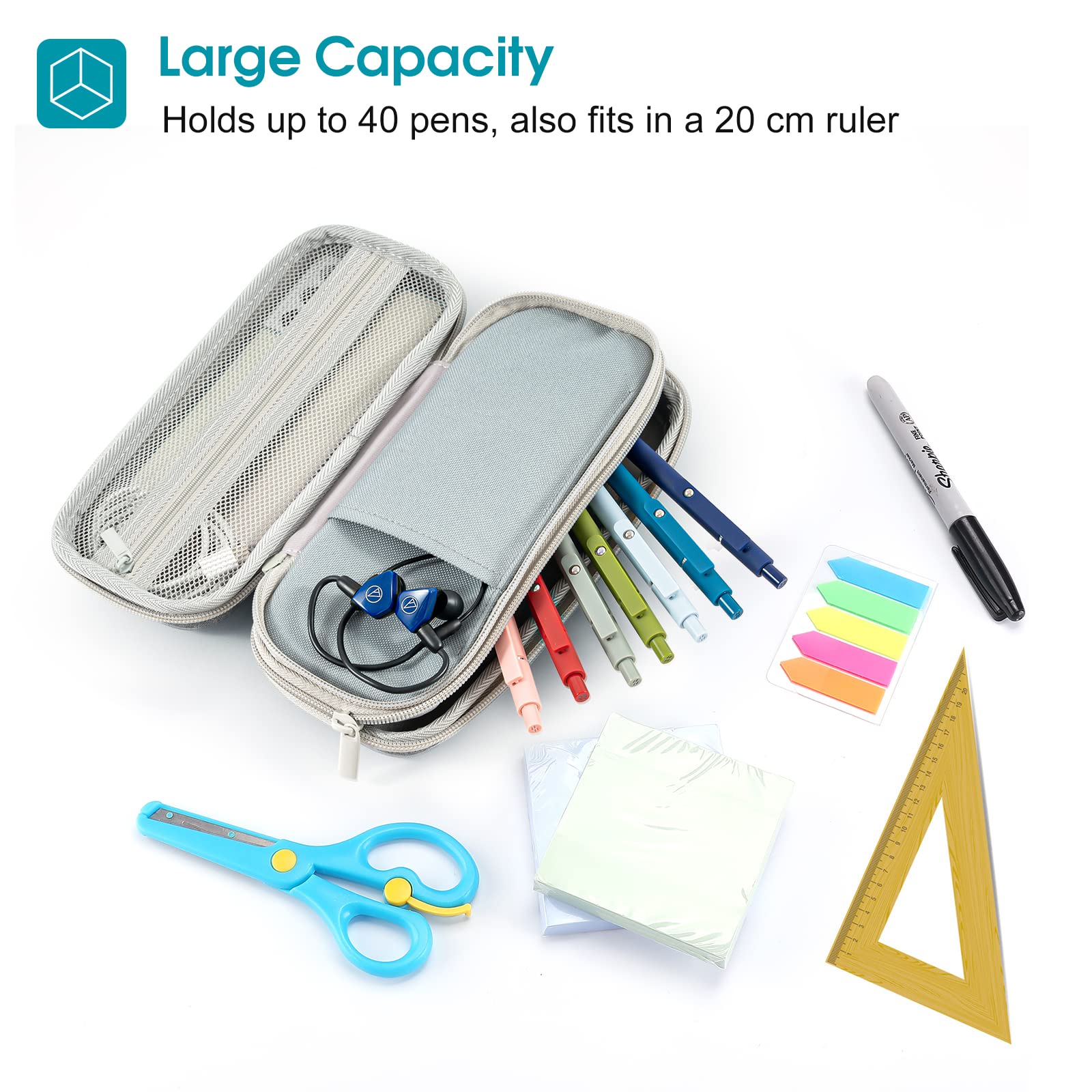 Foto 3 | Estuche Para Lápices Procase De 2 Capas De Eva Con Cierre, Color Gris - Venta Internacional.