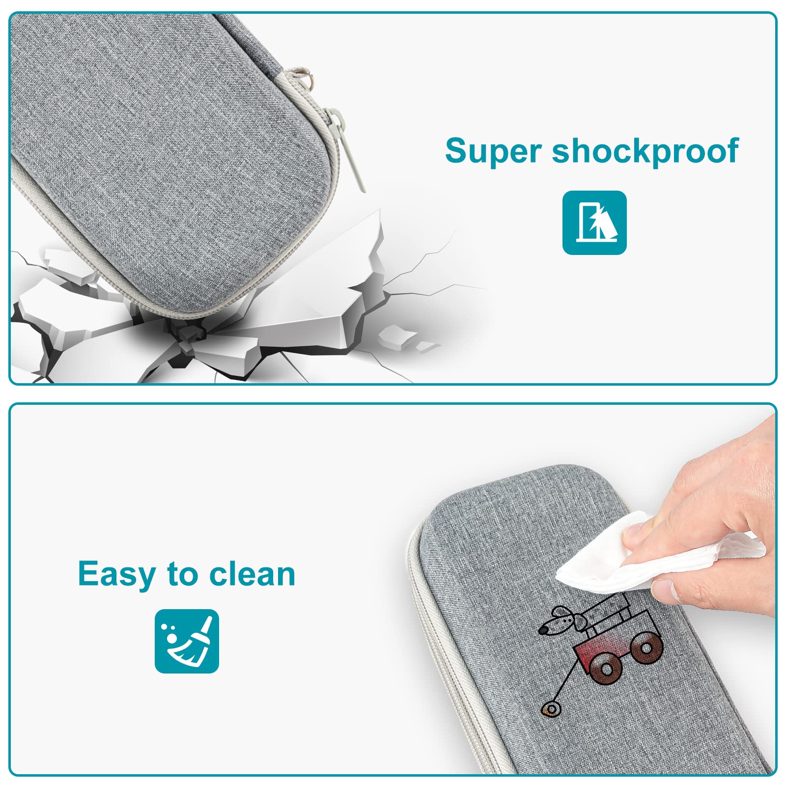 Foto 6 pulgar | Estuche Para Lápices Procase De 2 Capas De Eva Con Cierre, Color Gris - Venta Internacional.