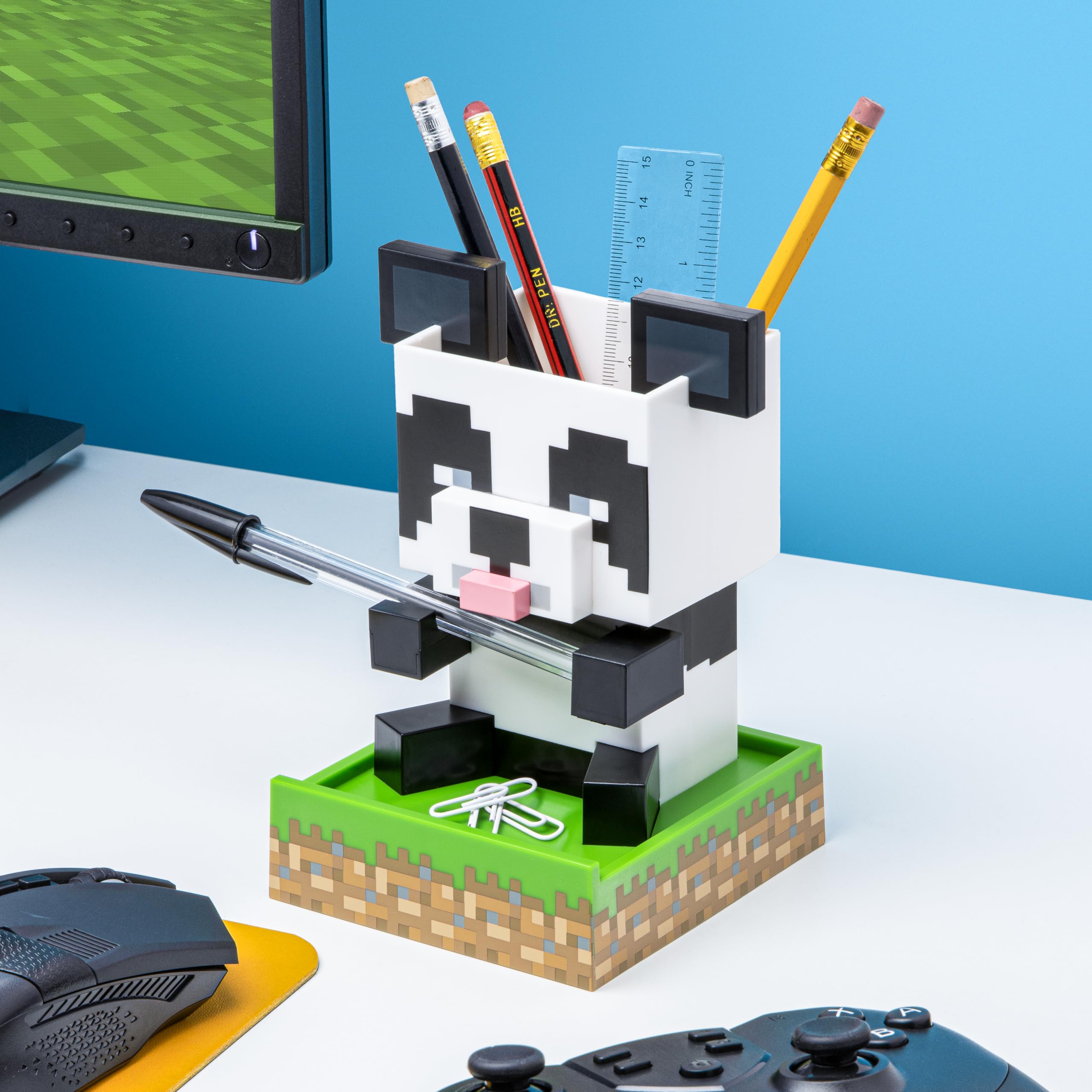 Foto 3 pulgar | Organizador De Escritorio Paladone Minecraft Panda Con Bandeja Para Abalorios - Venta Internacional.