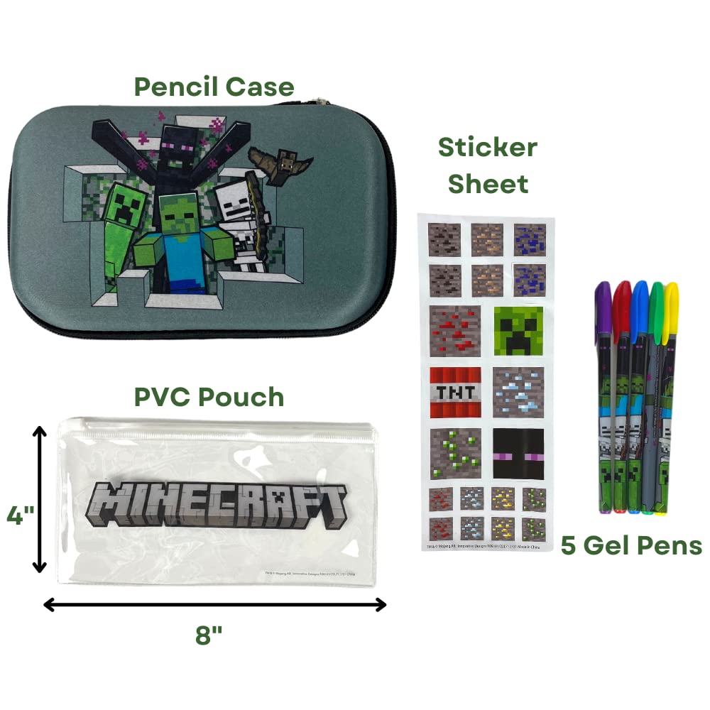 Foto 3 pulgar | Set De Estuches Para Lápices Con Diseños Innovadores De Minecraft Con Pegatinas Para Niños - Venta Internacional.