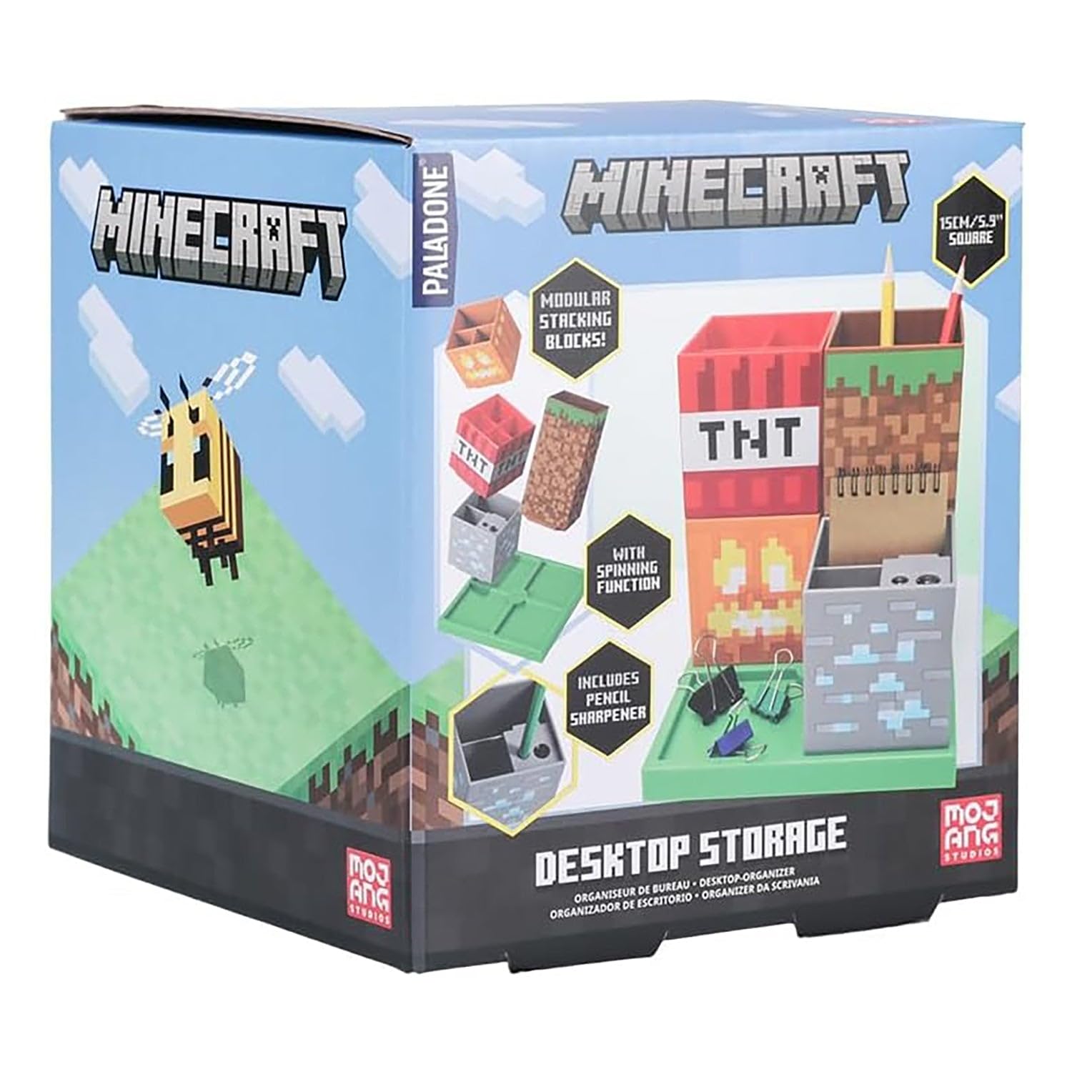Organizador De Escritorio Paladone Minecraft 4 Modular Blocks - Venta Internacional.