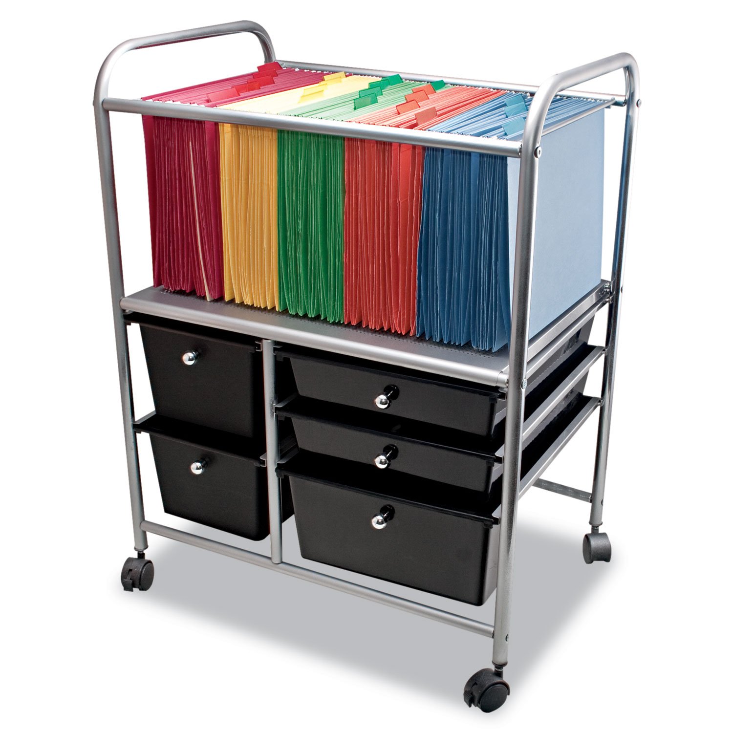 Foto 1 | Organizador Móvil File Cart Advantus Con 5 Cajones, Cromado/negro - Venta Internacional.