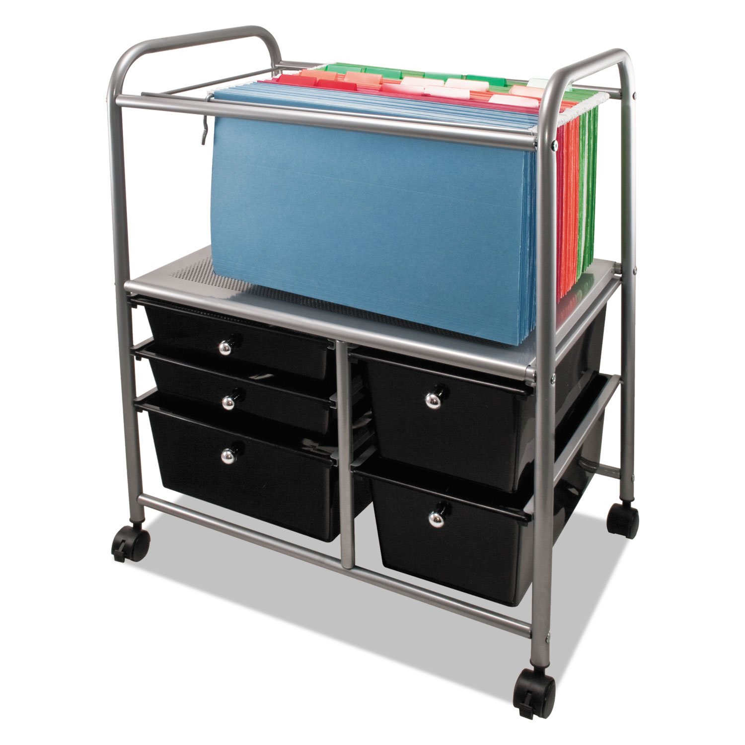 Foto 4 pulgar | Organizador Móvil File Cart Advantus Con 5 Cajones, Cromado/negro - Venta Internacional.