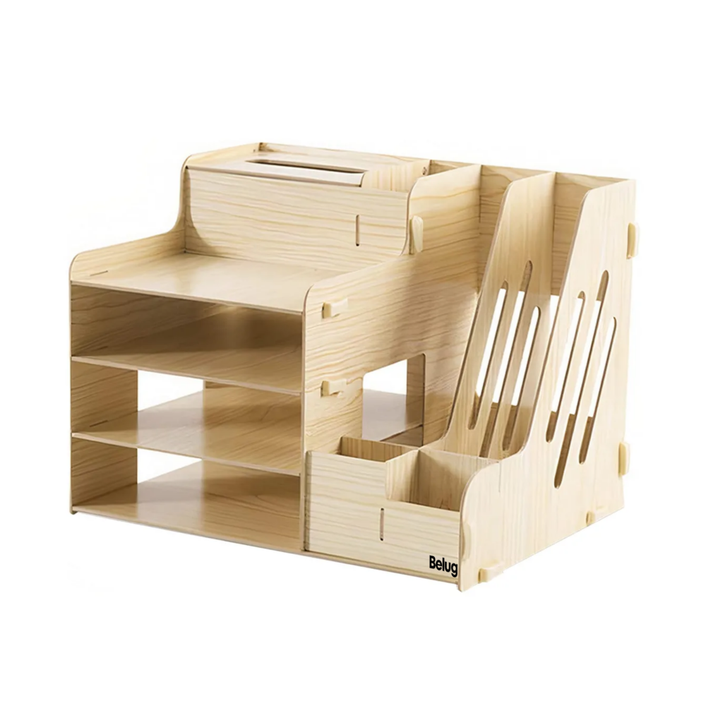 Foto 2 pulgar | Organizador De Escritorio  Belug Para Oficina Hogar Armable Madera Claro