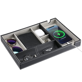 Foto 1 | Organizador De Mesita De Noche Valet Tray Procase De Piel Sintética De 1 Capa - Venta Internacional.