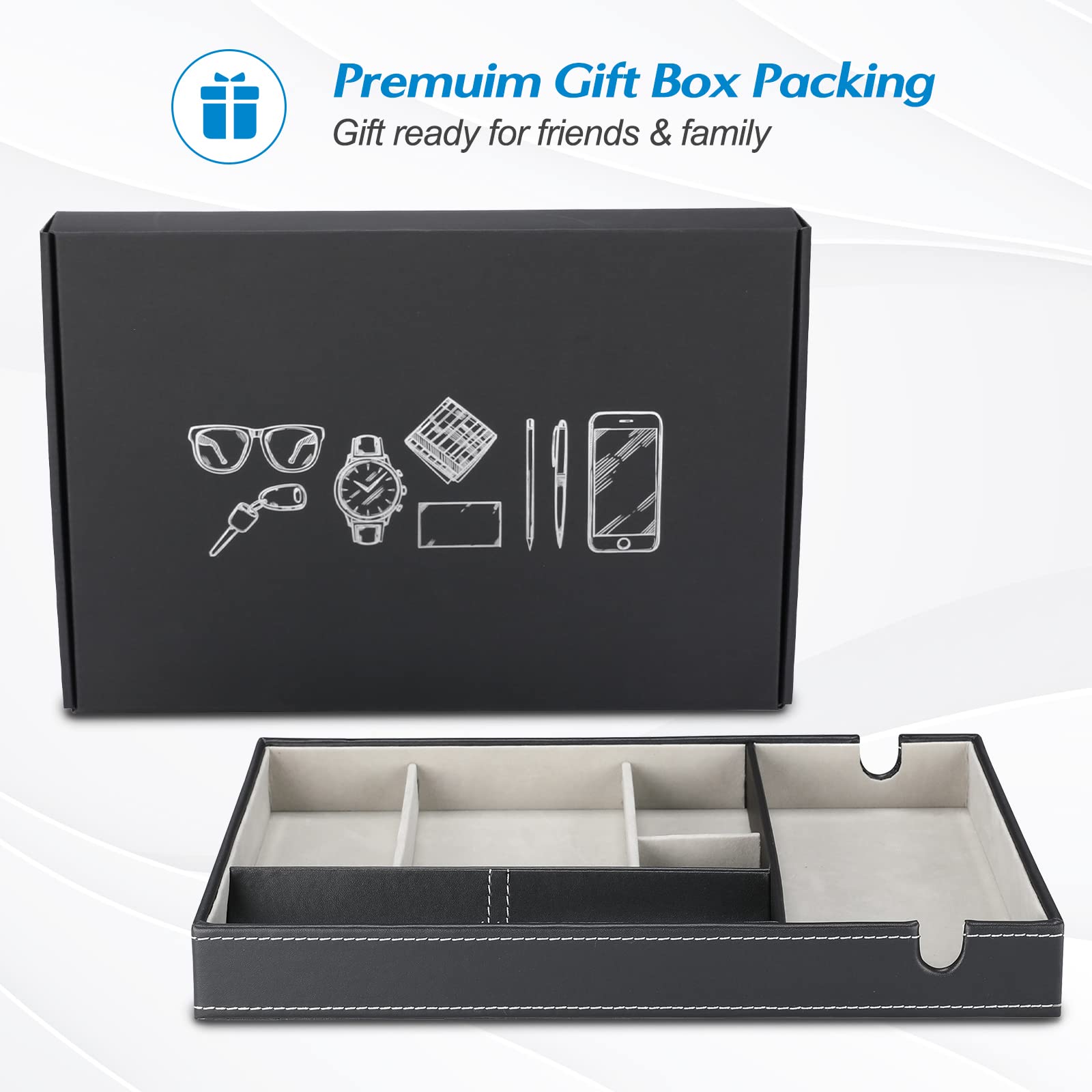 Foto 5 | Organizador De Mesita De Noche Valet Tray Procase De Piel Sintética De 1 Capa - Venta Internacional.